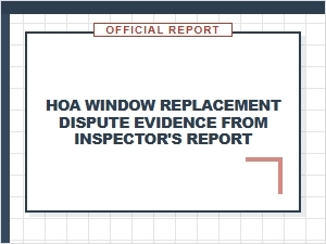 Evidence From Your Inspector's Window Report