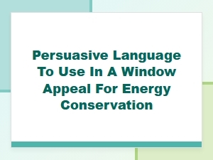 Window Appeals: Language for Efficiency Success